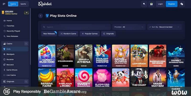 Avaliação do site Rainbet Casino para jogadores de criptomoedas